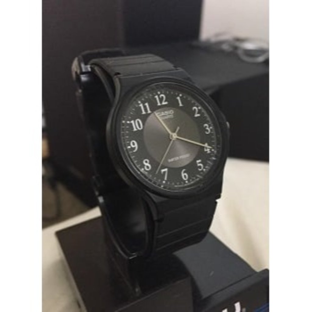 New Mens Analog Black Rubber Strap Watch